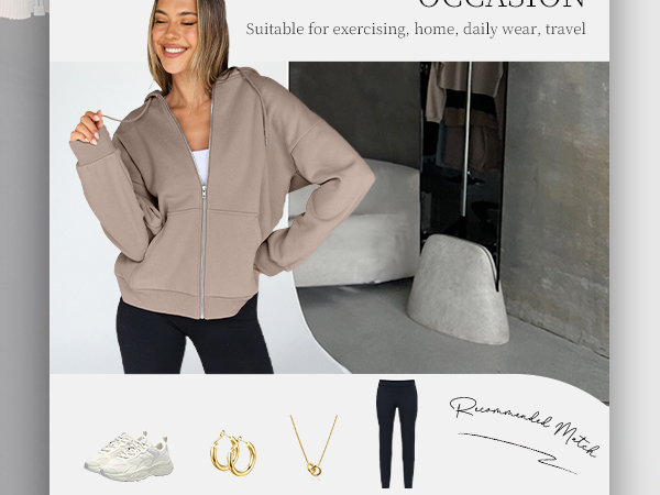 Trendy Queen Womens Zip Up Y2K Hoodies Long Sleeve Fall Oversized Casual Sweatshirts Jacket