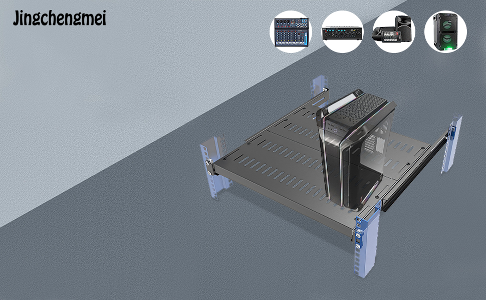 1U Vented 4-Post Adjustable Server Shelf