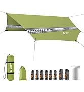 Villey Waterproof Camping Tarp, Hammock Tent Rain Fly Octagonal Tarp, Sun Shelter for Camping, Ba...