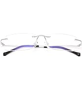Rimless Clear Bifocal Reading Glasses Blue Light Blocking Readers for Men and Women Unisex Eyewea...