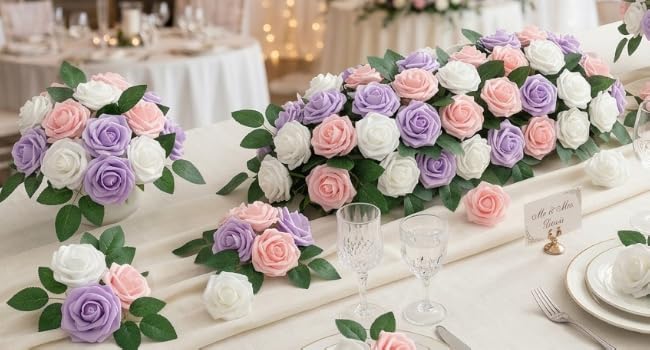 Foam Fake Roses Bulk with Stems for Mother's Gift Decoration Celebration DIY Wedding