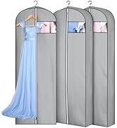 MISSLO 4" Gusseted Garment Bags for Hanging Clothes 65" Dress Bags for Gowns Long Waterproof Dres...