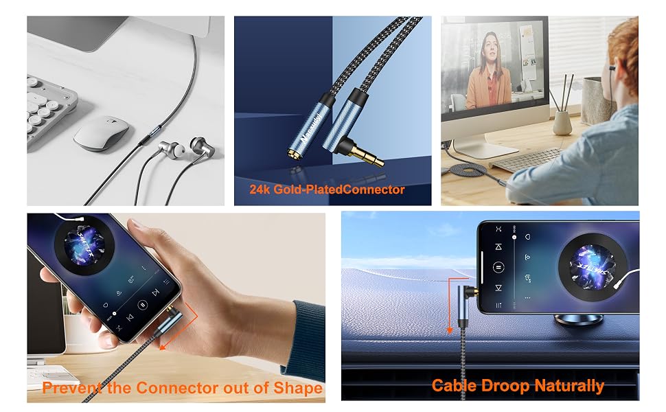 versatile aux cable extension for car stereo smartphones tablets pc and home audio systems