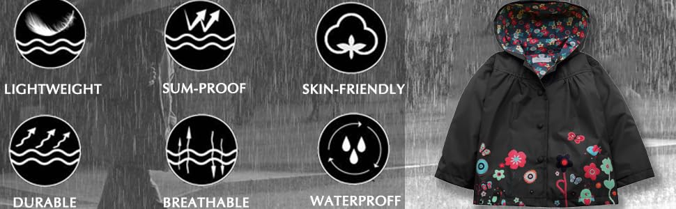 Arshiner Kids Hoodie Rainwear