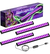 Black Light Bar 10W 1FT, USB Blacklight Strip Lights for Cabinet Uranium Glass, Halloween Display...
