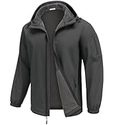 COOFANDY Men's Hooded Softshell Jacket Waterproof Fleece Lined Windbreaker Lightweight Outdoor Hi...
