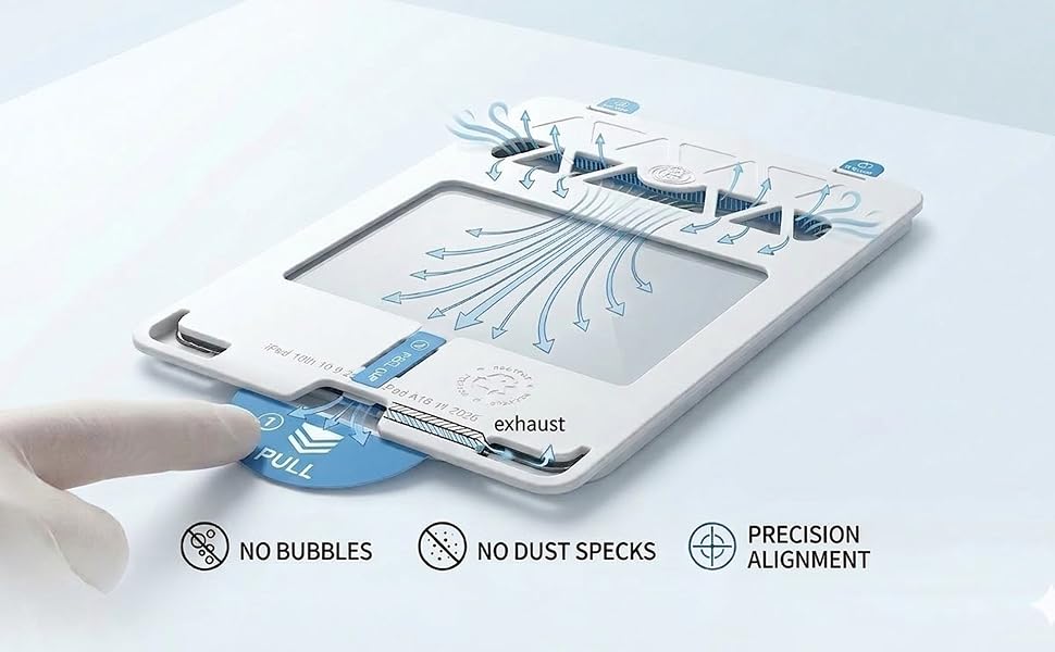 bubble free ipad tempered glass screen protector with single side air vent dust free installation
