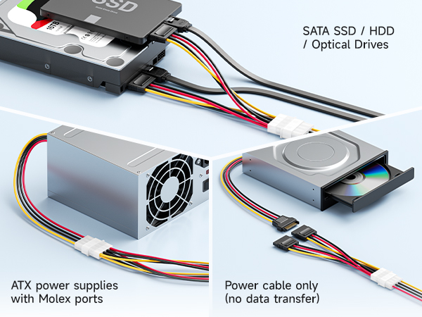 4 Pin Molex to SATA Power Cable