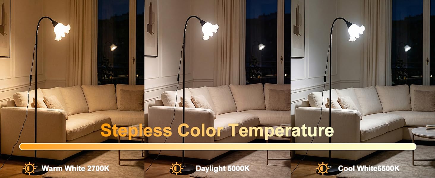 Floor Reading Lamps for living room with Adjustable Gooseneck Bendable