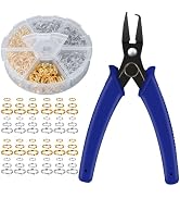 700Pcs Split Rings for Jewelry Making Silver and Gold Double Closed Jump Rings with Pliers for Ne...