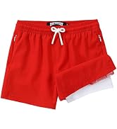 CoozySphere Boys Swim Trunks with Compression Liner 3T-16 Swimming Shorts Quick Dry Bathing Suit ...