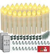 PChero Window Candles Battery Operated with Timer Remote, 20 Pcs Christmas Flameless Candles, Wat...