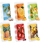 STRN Wax Melts, Soy Wax Cubes 6 Scents Cucumber Melon, Coconut Beach, Pear Blossom, Energizing Ci...