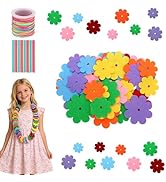 Cosweet Lei Making Craft Kit for Kids - Hawaiian Leis Bulk Makes 24 Flower Necklaces with 1000 Fe...