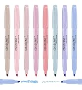 coruscant Pastel Highlighters Set, Assorted Colors Chisel Tip Cute Bible Highlighters, No Bleed D...