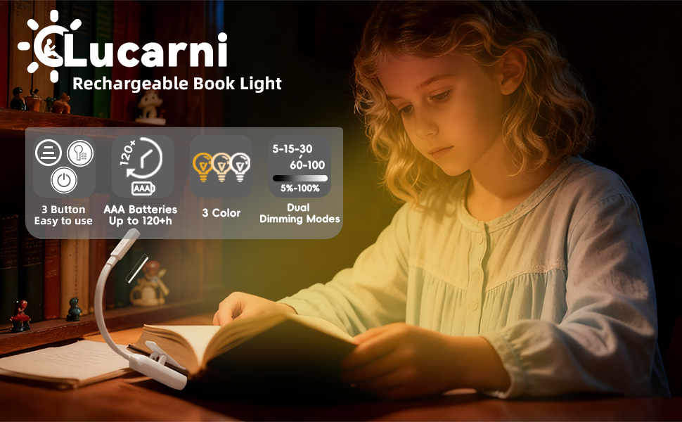 Lucarni Rechargeable Book Light