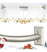 TVWOO Wrap Around Curtain Rods,Brushed Nickel Curtain Rods for Windows 28 to 48 Inch,1 Inch Adjus...