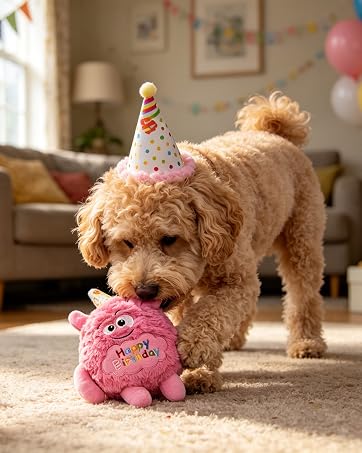 Pink Birthday dog toy