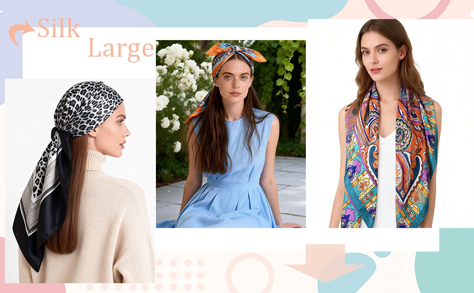 Silk Head Scarves for Women