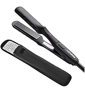 Mini Portable Flat Iron Tourmaline Ceramic Dual Voltage Travel Iron for Worldwide Use LED Indicat...