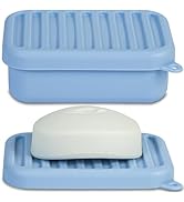Superior Leak-Proof Silicone Travel Soap Case, Portable Soap Container with Draining Layer, Durab...