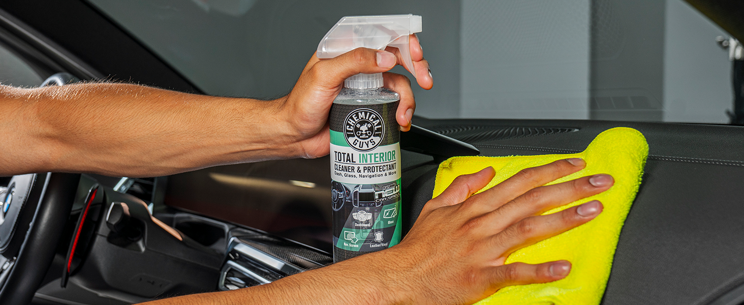 Chemical Guys Total Interior used on leather and fabric surfaces