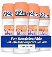 Dry Idea Unscented Roll On Deodorant & Antiperspirant for Women - Hypoallergenic for Sensitive Sk...