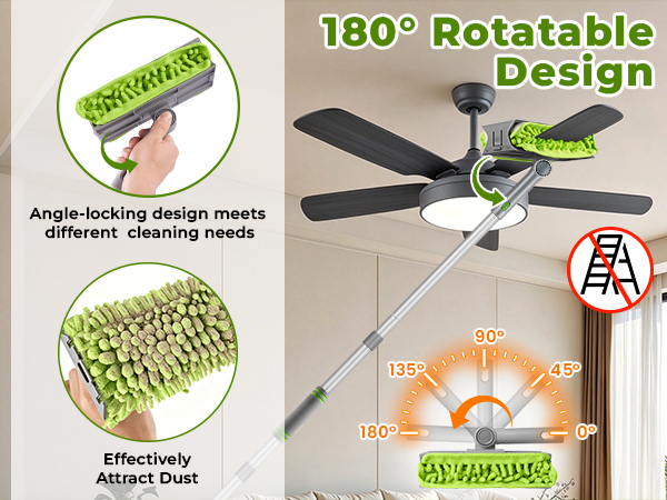 180° Rotatable Head and Effectively Attract Dust