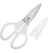 HITOPTY White Multipurpose Scissors, 6in Straight Sturdy Sharp Scissors for Office School Student...