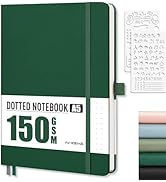 AHGXG Bullet Dotted Journal - 150 GSM Dot Grid Notebook Journal, Thick Acid-Free Paper, A5 Dotted...