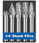 Sworker 5Pcs Carbide Burr Set 1/4 Shank w/Clear Box Head Dia 8mm Die Grinder Bits Rotary Tools At...