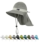 Sukeen Cooling Sun Hat for Men Women UPF50+ Wide Brim Fishing Hat with Neck Flap Adjustable Folda...