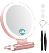 B Beauty Planet Magnifying Mirror with Light 30X, Double-Sided 1X/30X Magnifying Makeup Mirror wi...
