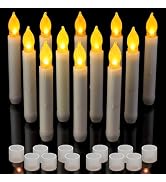 Yakpo 12 Pack Halloween Flameless Flickering LED Taper Candles Battery Operated, Flicker Electric...
