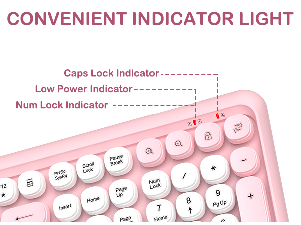 cute keyboard and mouse combo wireless-retro round keys