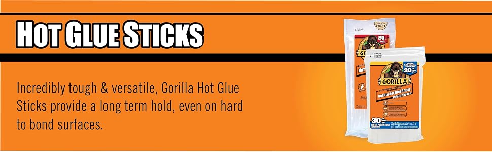 Gorilla hot melt glue gun sticks mini full