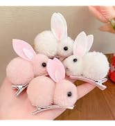 Plush Bunny Hair Clips, Cute Rabbit Hair Claws for Women, Girls - Mini Hairpins for Thin Hair, Ea...