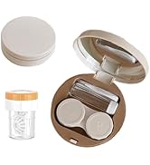 YKuzLx Contact Lens Case with Cleaner Washer,Contact Case with Mirror Tweezers Remover Tool Solut...