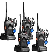pxton Rechargeable walkie talkies for Adults with Upgraded Earpieces and Li-ion Battery,Two Way r...