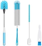 4-in-1 Bottle Brush, 16 Inches Stainless Steel Bottle Cleaner Brush with Long Handle Narrow Neck ...