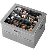 PHINOX Shoe Organizer for Closet, Fits up to 16 Pairs, Shoe Storage Bins with Clear Cover and Rei...