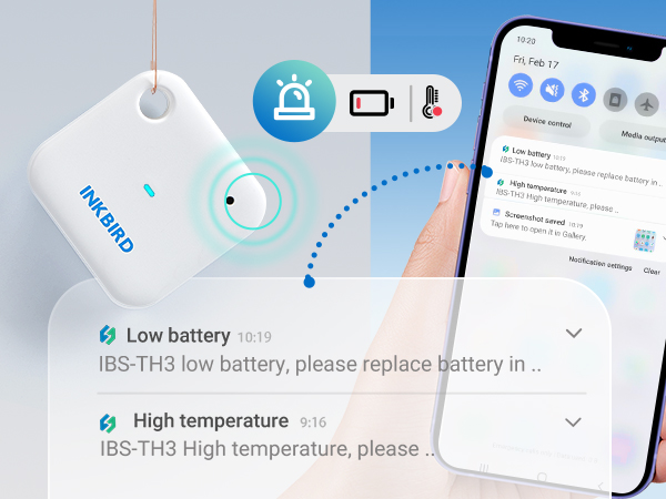 low battery and high temperature alarm
