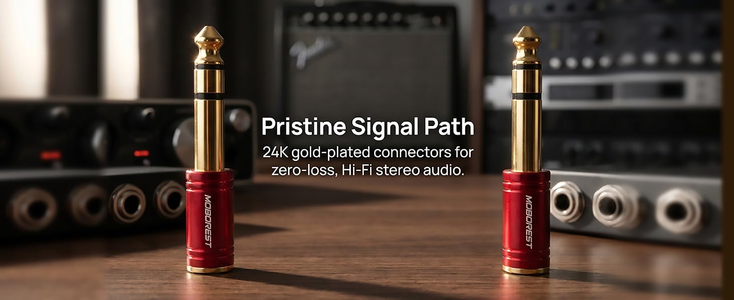 3.5mm to 1/4 (6.35mm) Stereo Pure Copper Adapter