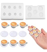 2Pcs Mini Coffee Cup Shape Resin Silicone Molds 3D Tiny Cups Epoxy Casting Molds for DIY Micro Re...