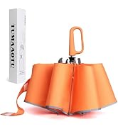 QWB TUMAAOTU Inverted Umbrella with Carabiner Handle, Wind Proof Umbrellas For Rain, 46 Inch Port...