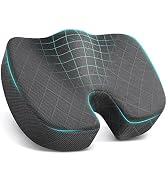 TushGuard Seat Cushion - Memory Foam Sitting Pillow for Office Chair, Car Seat, Airplane, Bleache...