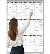 Large Dry Erase Calendar for Wall - Undated 3 Month Wall Calendar, 28