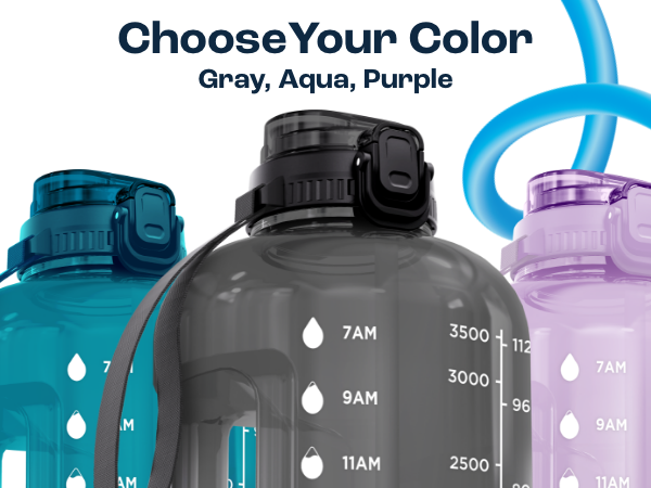 color options of the aquafit pp bottle 2 in 1 lid one gallon