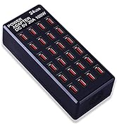 24-Port 100 watt (20 A) USB Charging Station, Home Desktop USB Fast Charger, Multiple USB Desktop...