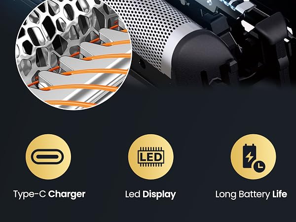Type C Charger, LED Display, Long Battery Life